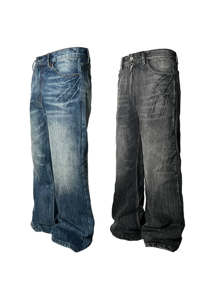 LIGHTNING BURST HEAVY WASH JEANS