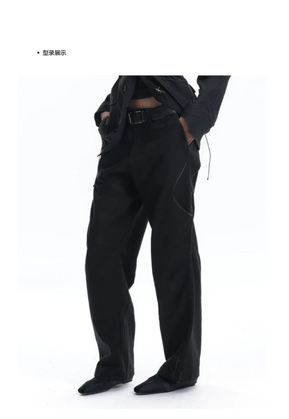 3D PATCHWORK RELAXED WORK PANTS