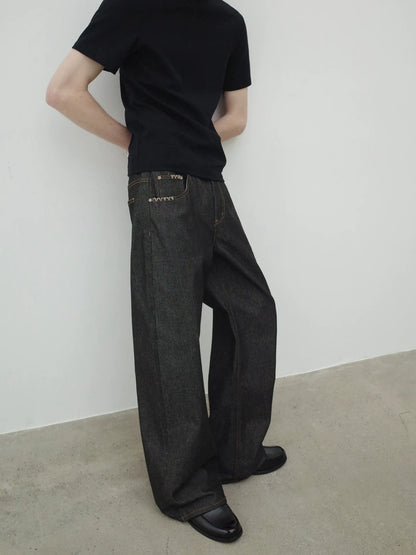 HAND-STITCHED DENIM PANTS