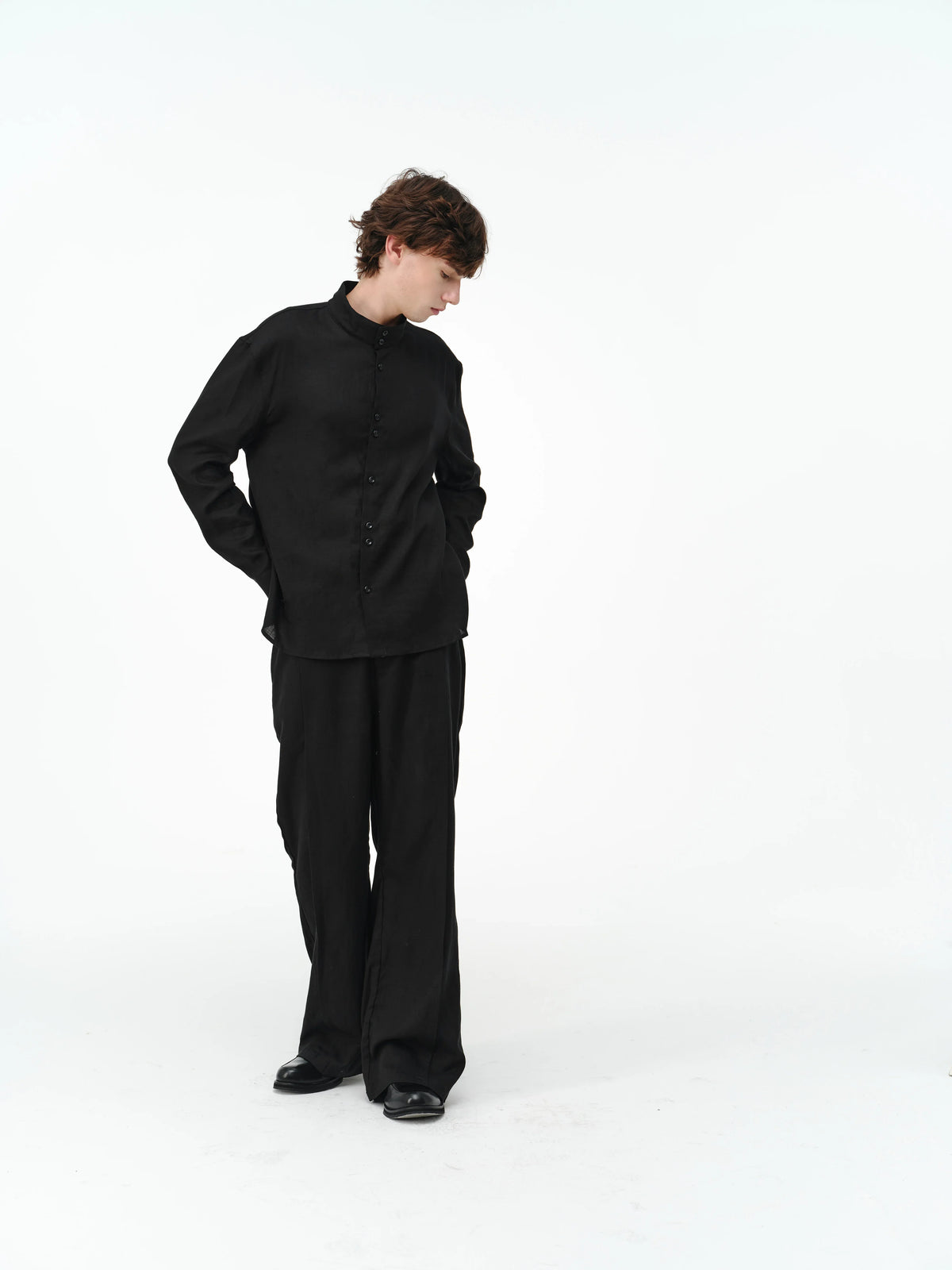 ASYMMETRICAL BUTTON-DOWN SHIRT