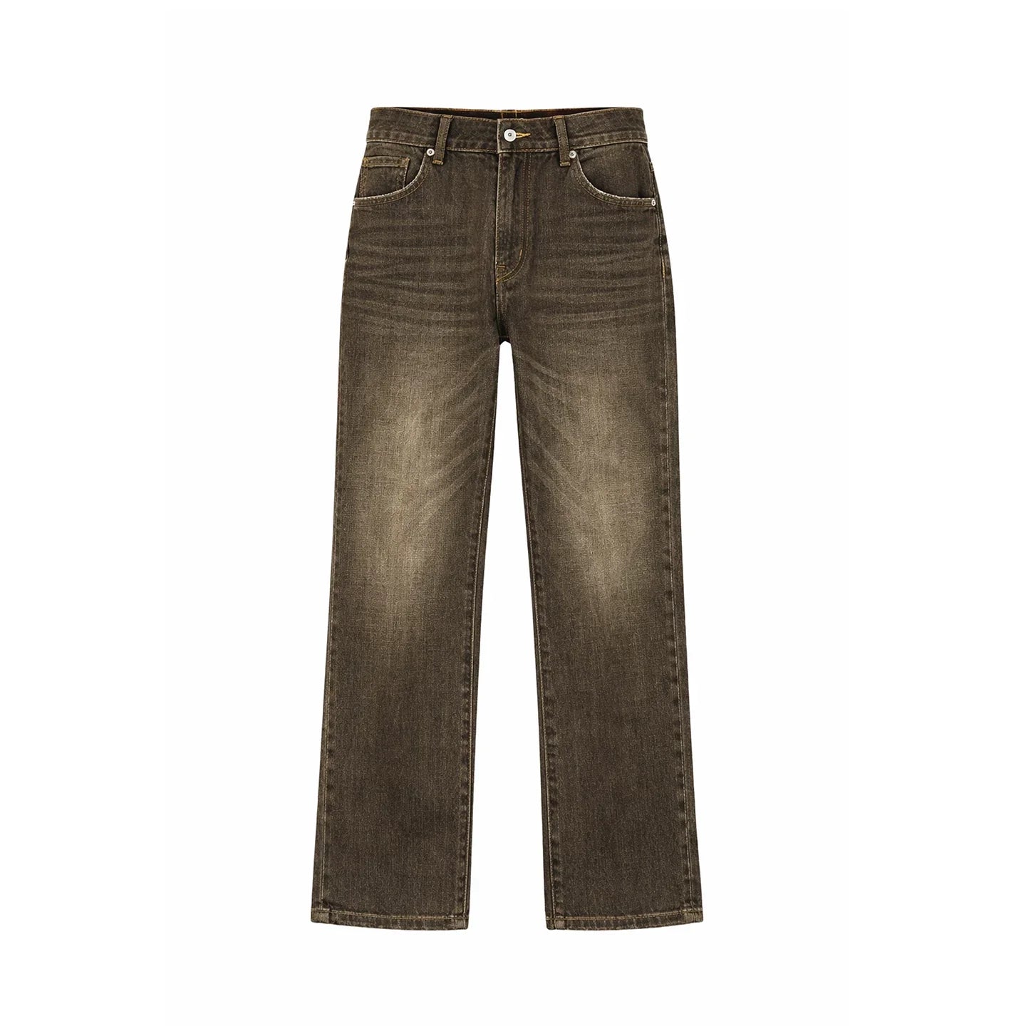 LEATHER PATCH POCKET DENIM