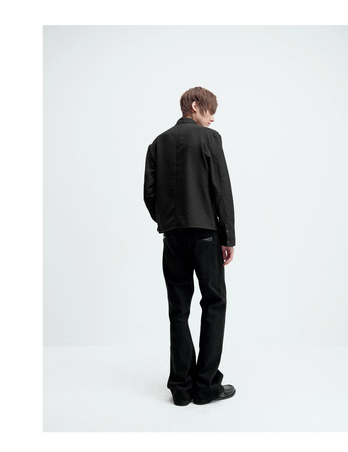 TEXTURED FITTED LONG-SLEEVE SHIRT