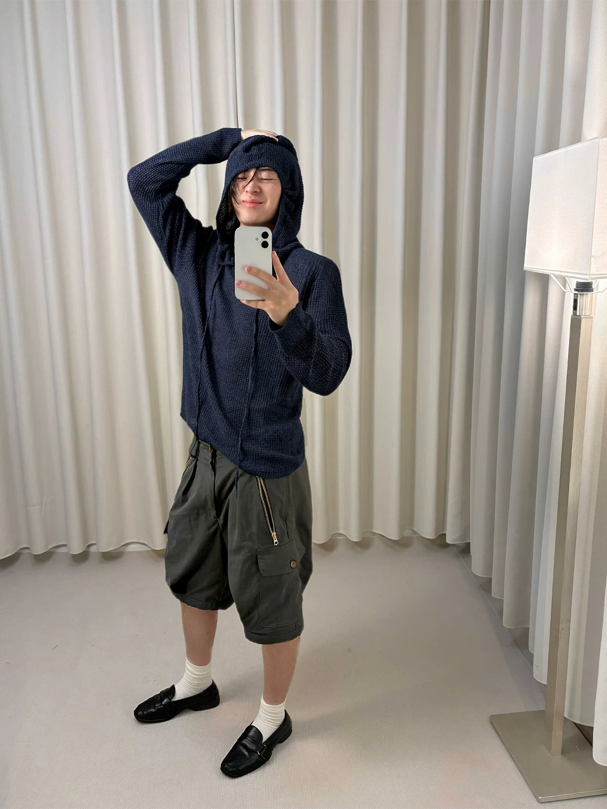 WASHI BLEND SHEER KNIT HOODIE 3