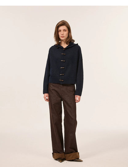 TOGGLE HOODED KNIT CARDIGAN 7