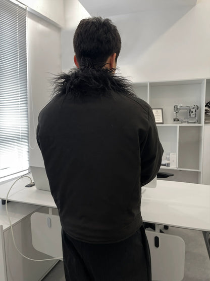 BRUSHED FUR COLLAR JACKET