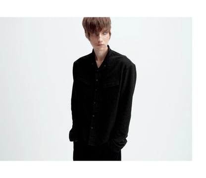 TEXTURED FITTED LONG-SLEEVE SHIRT