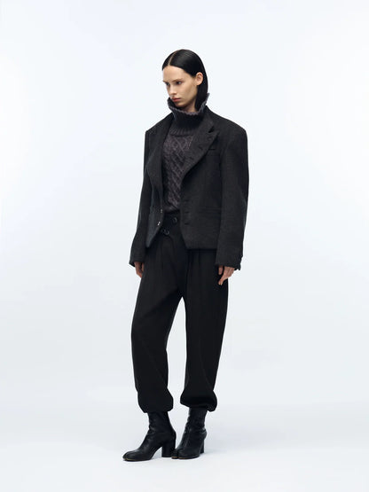 CHIC WOOL CROPPED JACKET