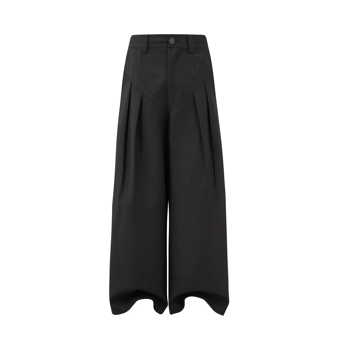 PLEATED WIDE-LEG TROUSERS