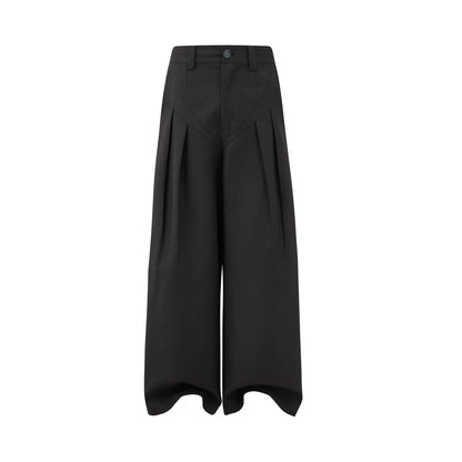 PLEATED WIDE-LEG TROUSERS