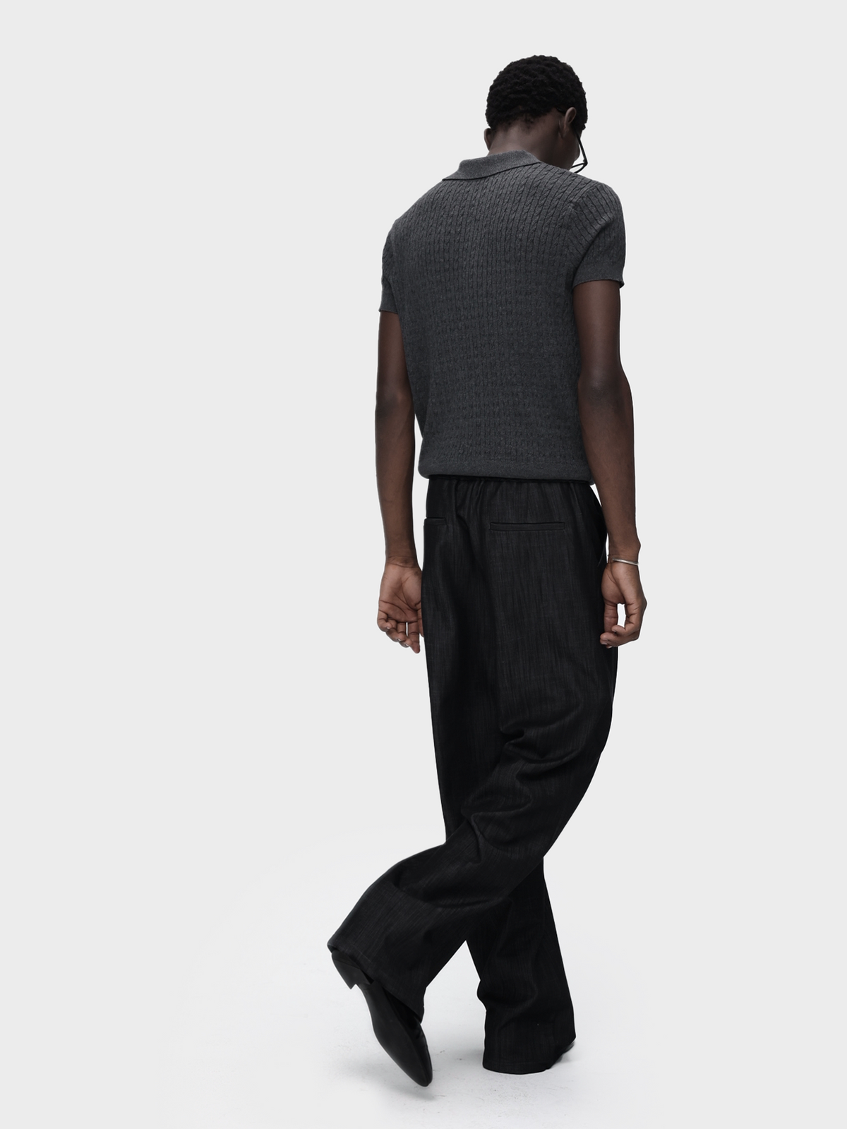 DENIM LOOK SLUB STRAIGHT TROUSERS 21