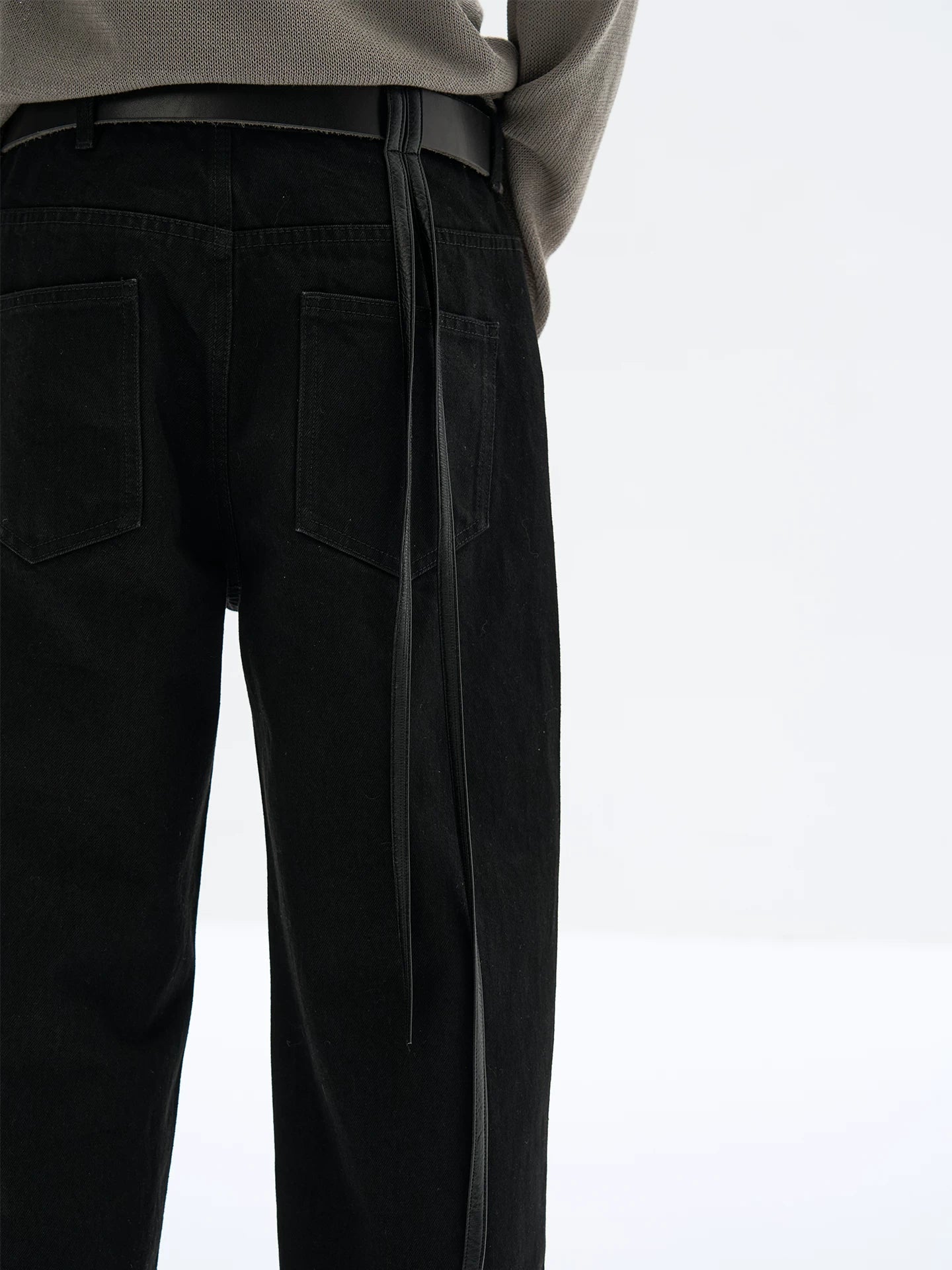 FADED BLACK LEATHER LEGGINGS