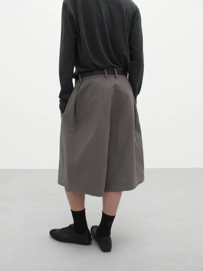TEXTURED CROPPED SHORTS