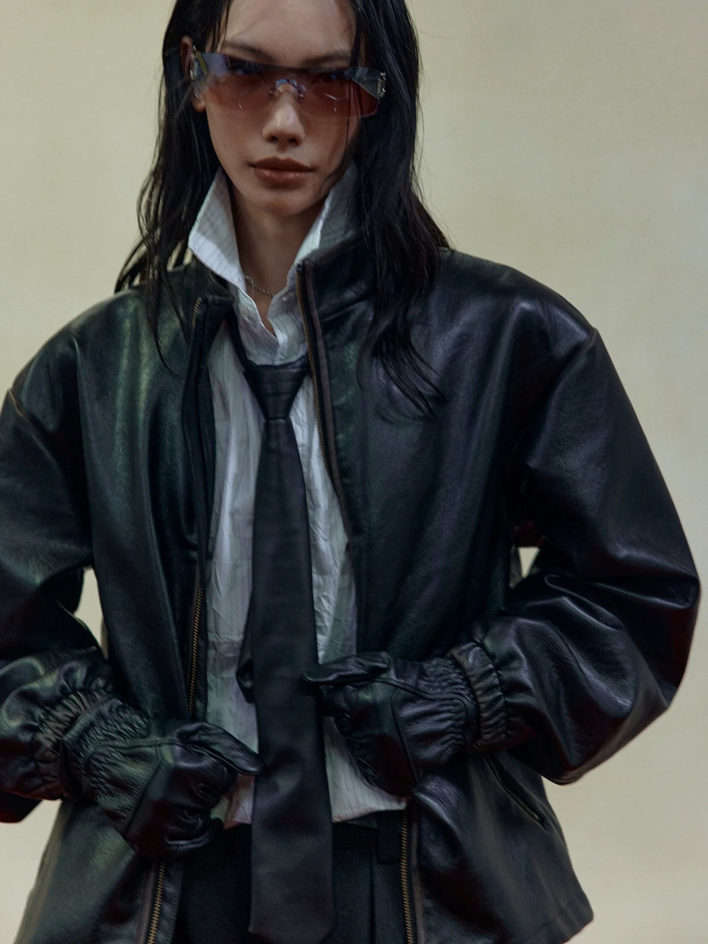 RETRO BOXY LEATHER JACKET