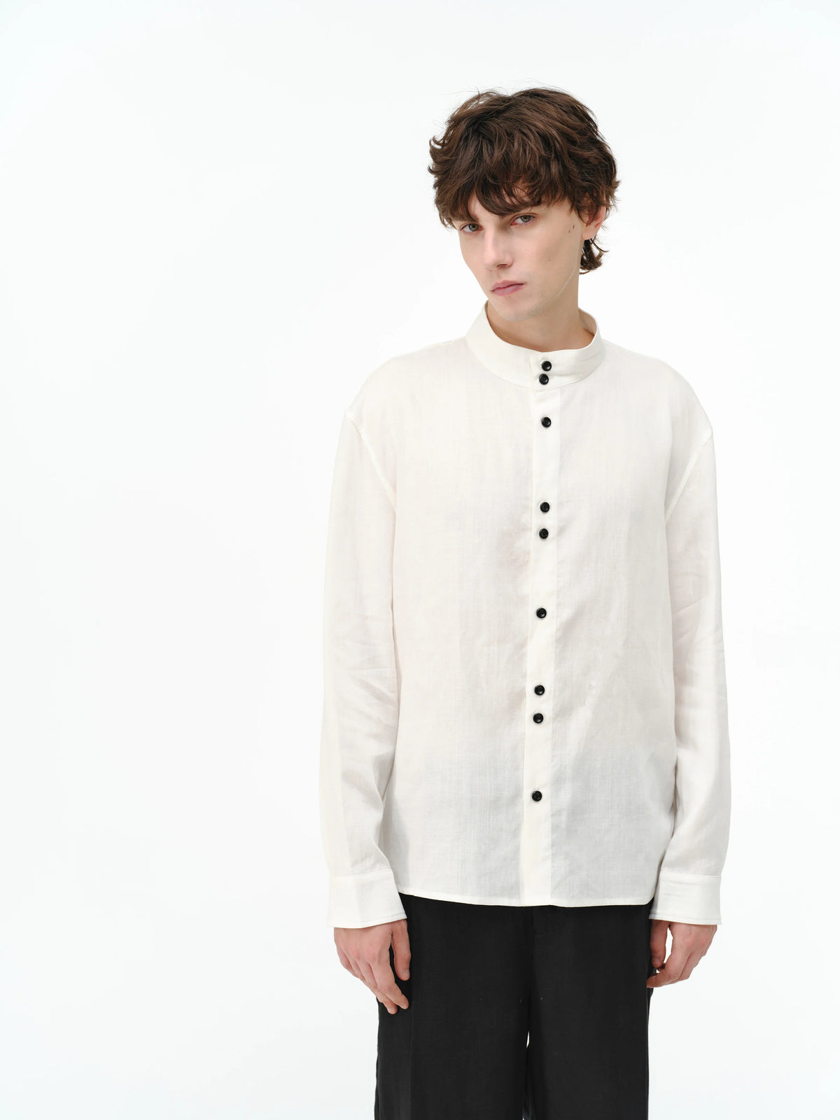 ASYMMETRICAL BUTTON-DOWN SHIRT