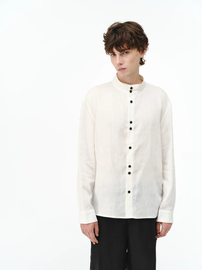 ASYMMETRICAL BUTTON-DOWN SHIRT