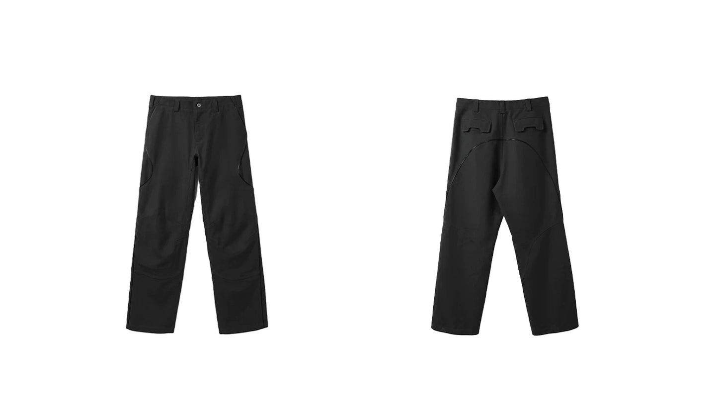 3D PATCHWORK RELAXED WORK PANTS