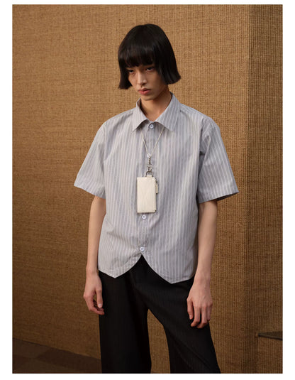 CURVED STRIPE SHORT SLEEVE SHIRT