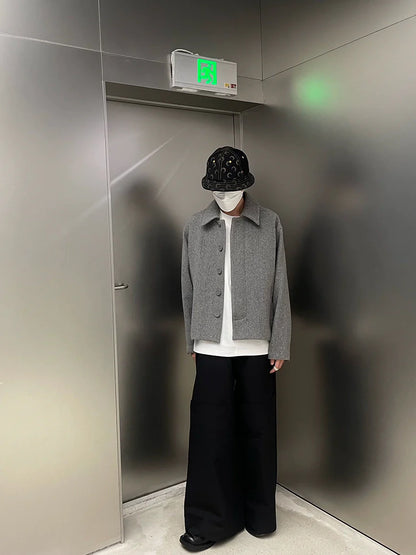 GRAY TWEED SHORT JACKET