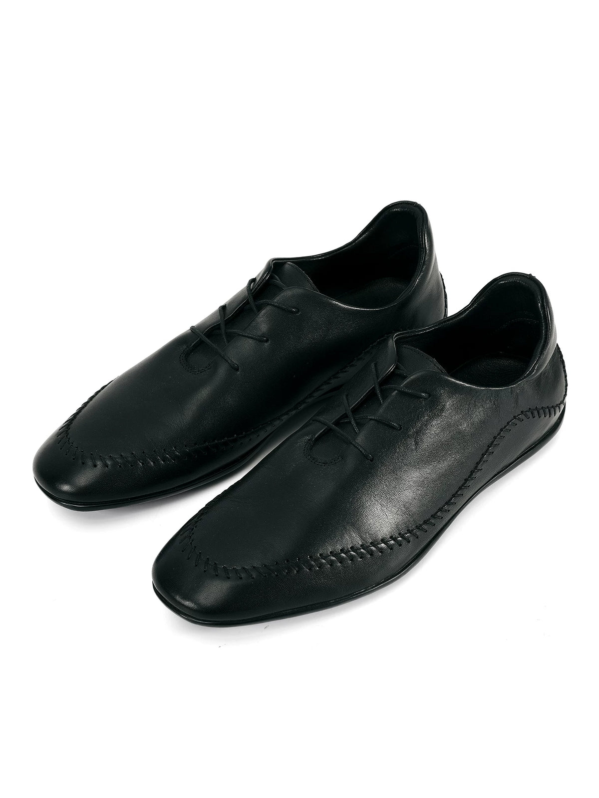 CURVED STITCH LEATHER RACING SHOES ブラック