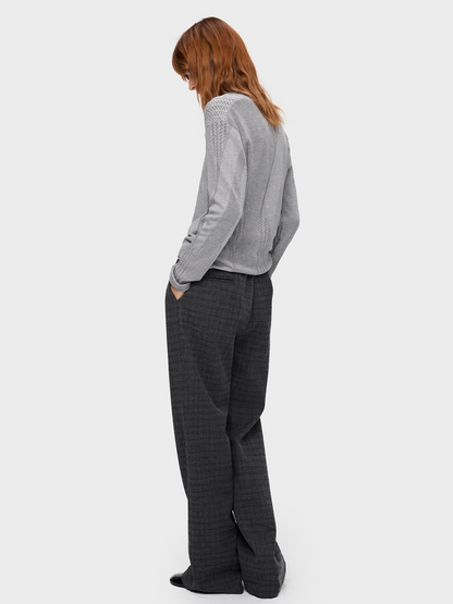 RADIATING PLEAT CHECK TROUSERS 11
