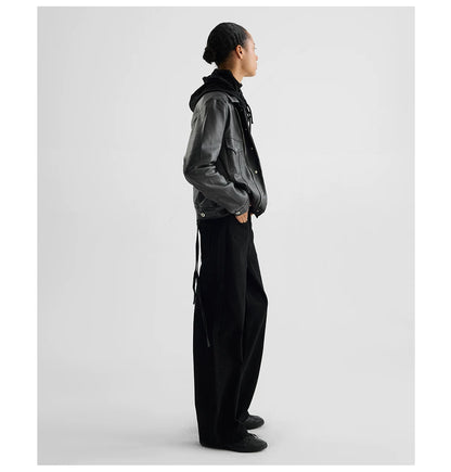 COATED TYPE THREE BIKER JACKET ブラック
