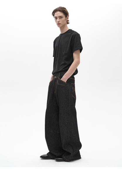 EMBROIDERED POCKET JEANS