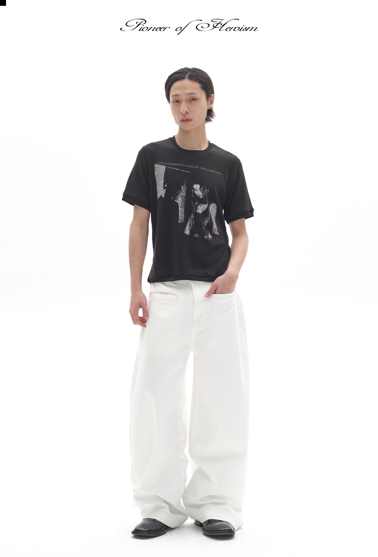 ELEGANT WIDE-LEG DENIM PANTS