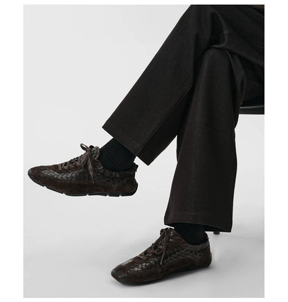 WOVEN SUEDE RACING SHOES ブラウン