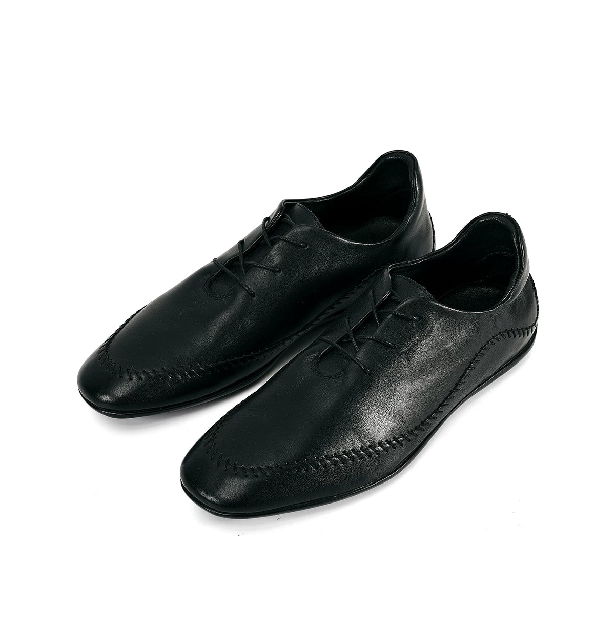 CURVED STITCH LEATHER RACING SHOES ブラック