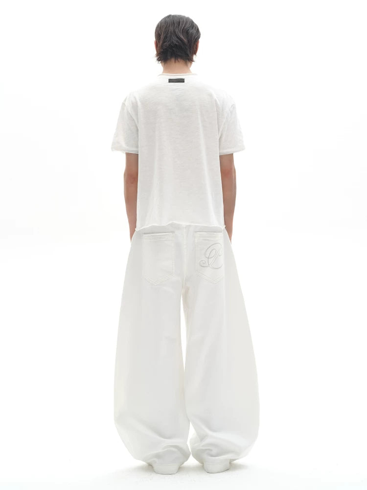 ELEGANT WIDE-LEG DENIM PANTS
