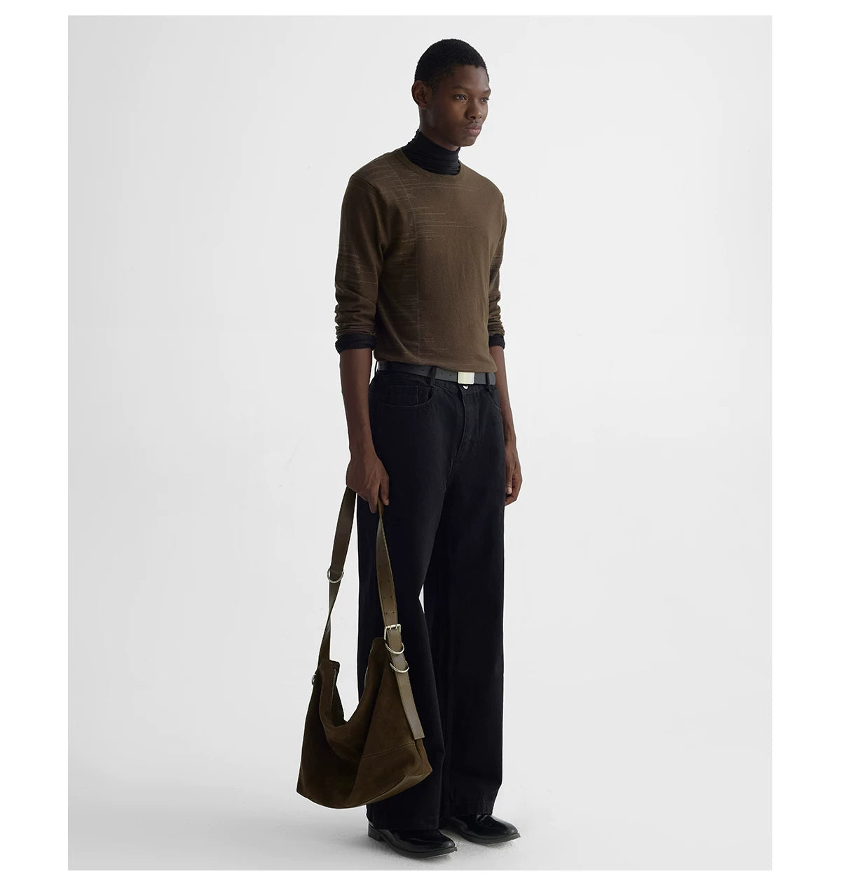 LINE JACQUARD LONG SLEEVE KNIT