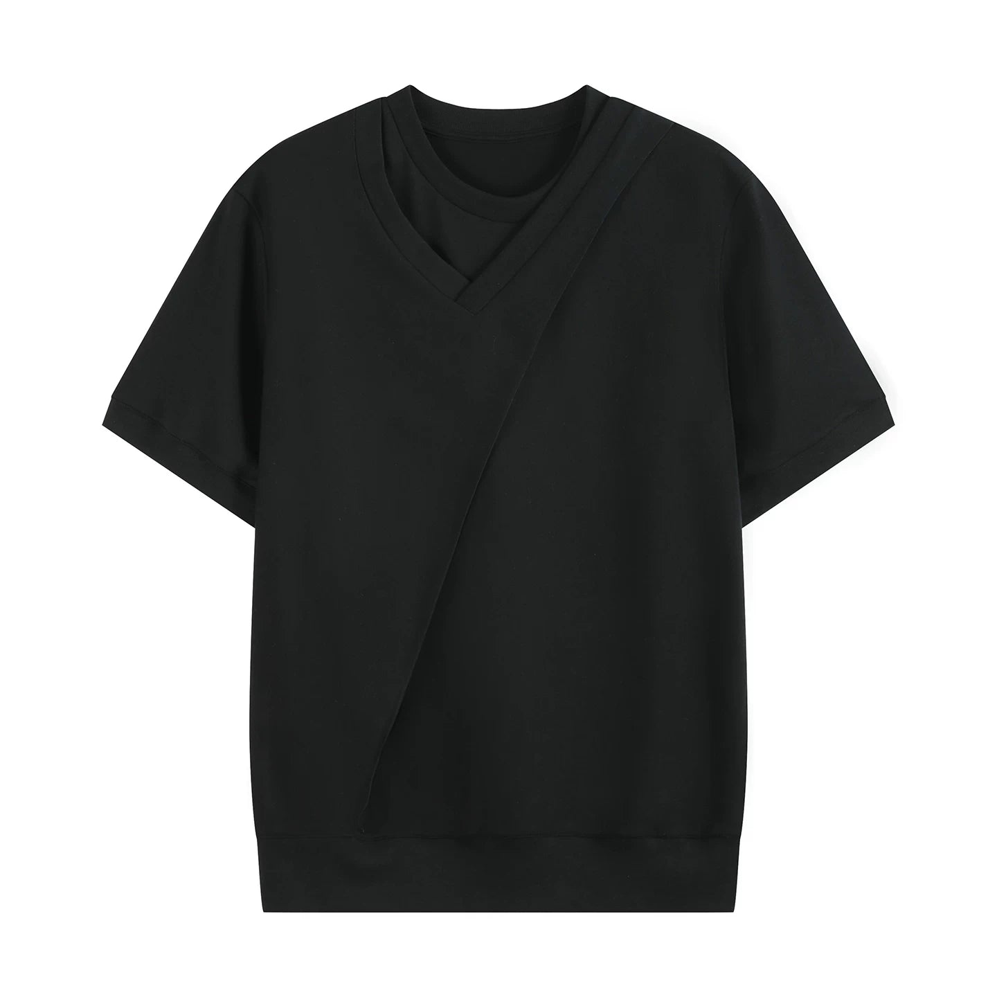 V-NECK DOUBLE LAYER T-SHIRT
