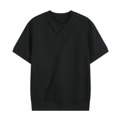 V-NECK DOUBLE LAYER T-SHIRT