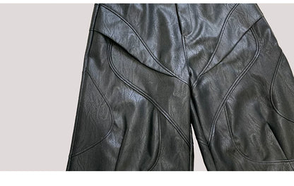 DECONSTRUCTED PU LEATHER PANTS