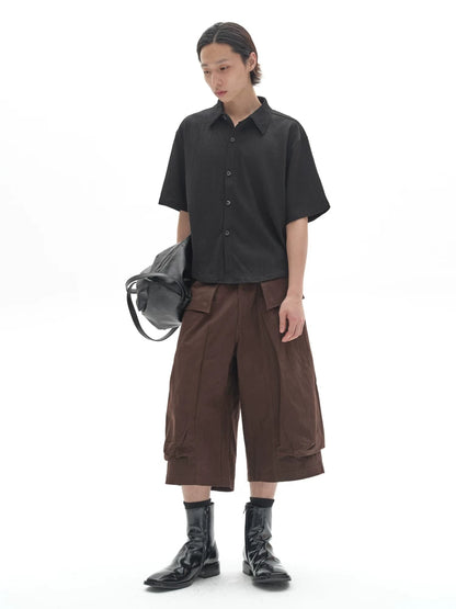 3D POCKETED CROP SHORTS