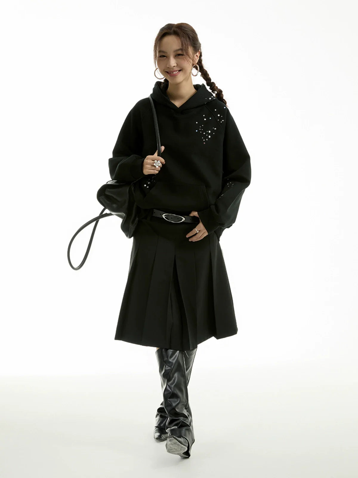 IRREGULAR BOA HOODED SWEATER