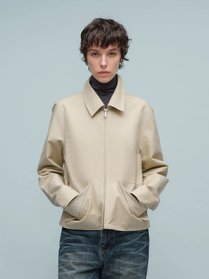 FOLD POCKET SHORT JACKET ライトカーキ
