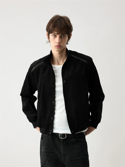 CORDUROY AND LEATHER PATCHWORK JACKET