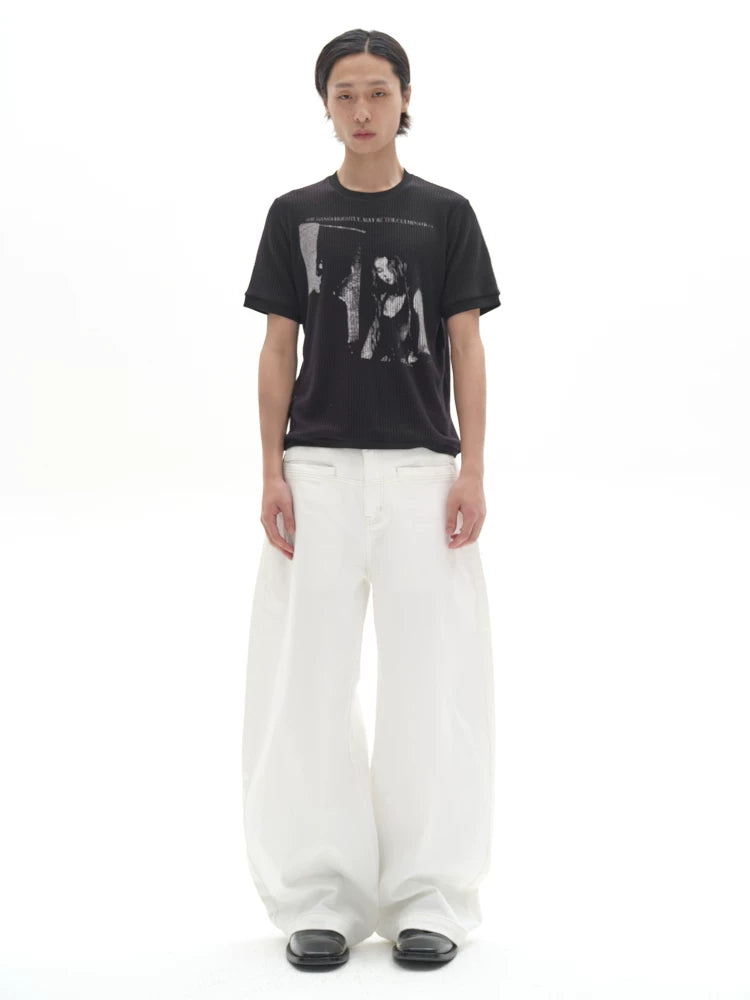 ELEGANT WIDE-LEG DENIM PANTS