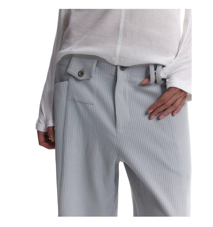 CASUAL WAFFLE-WEAVE POCKET PANTS