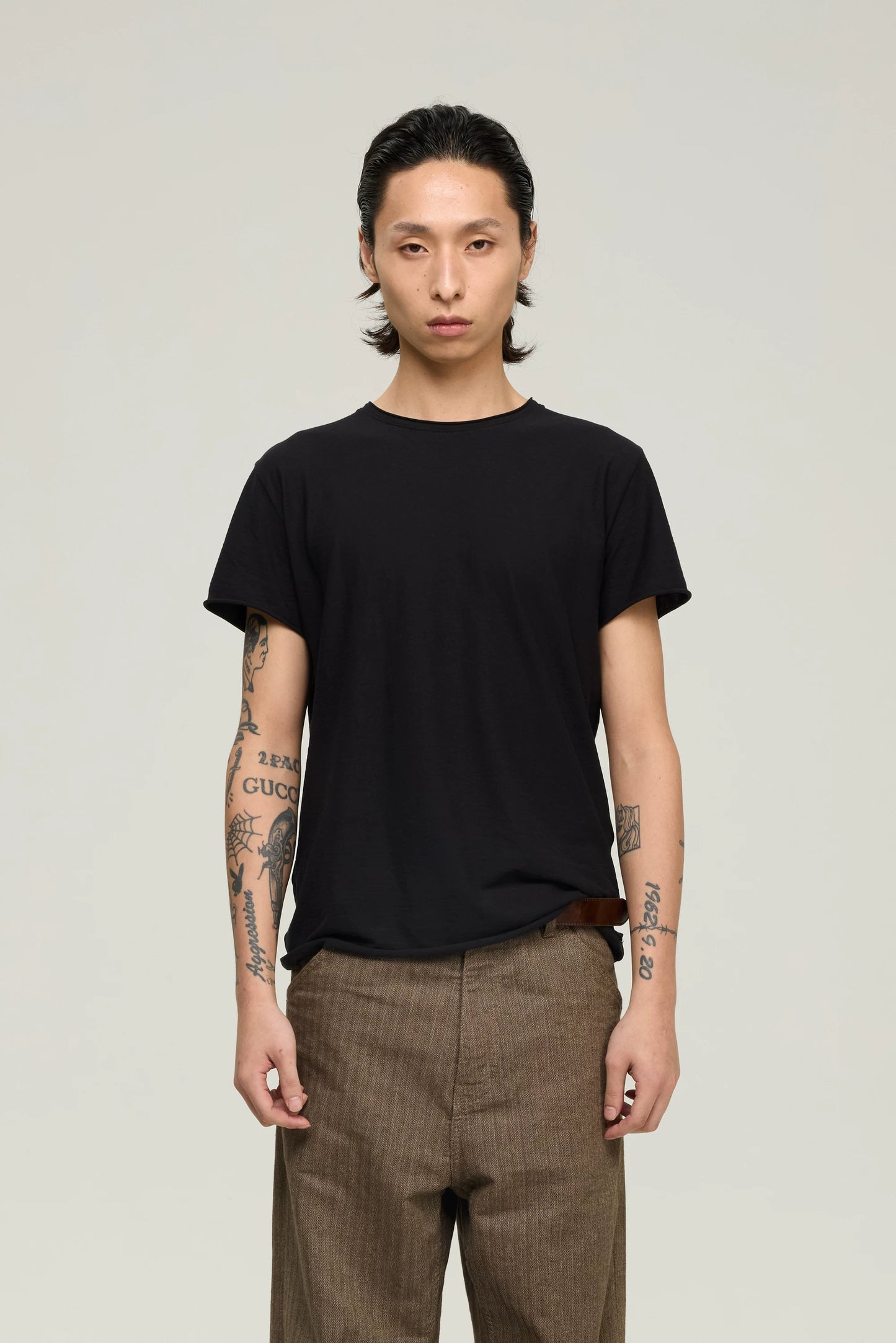 COZY SHEER ROLLED-CUFF TEE