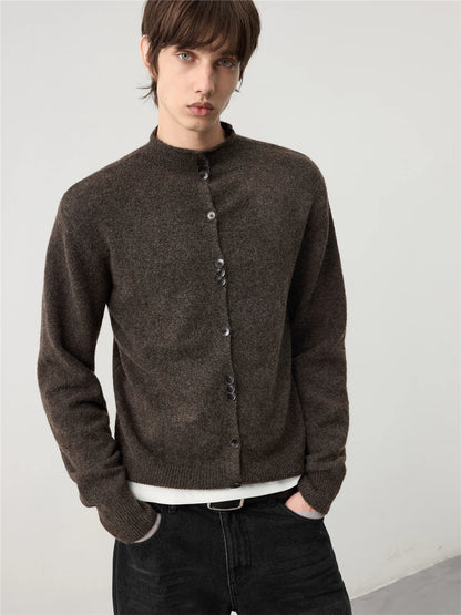 THICKENED HALF-TURTLENECK CARDIGAN