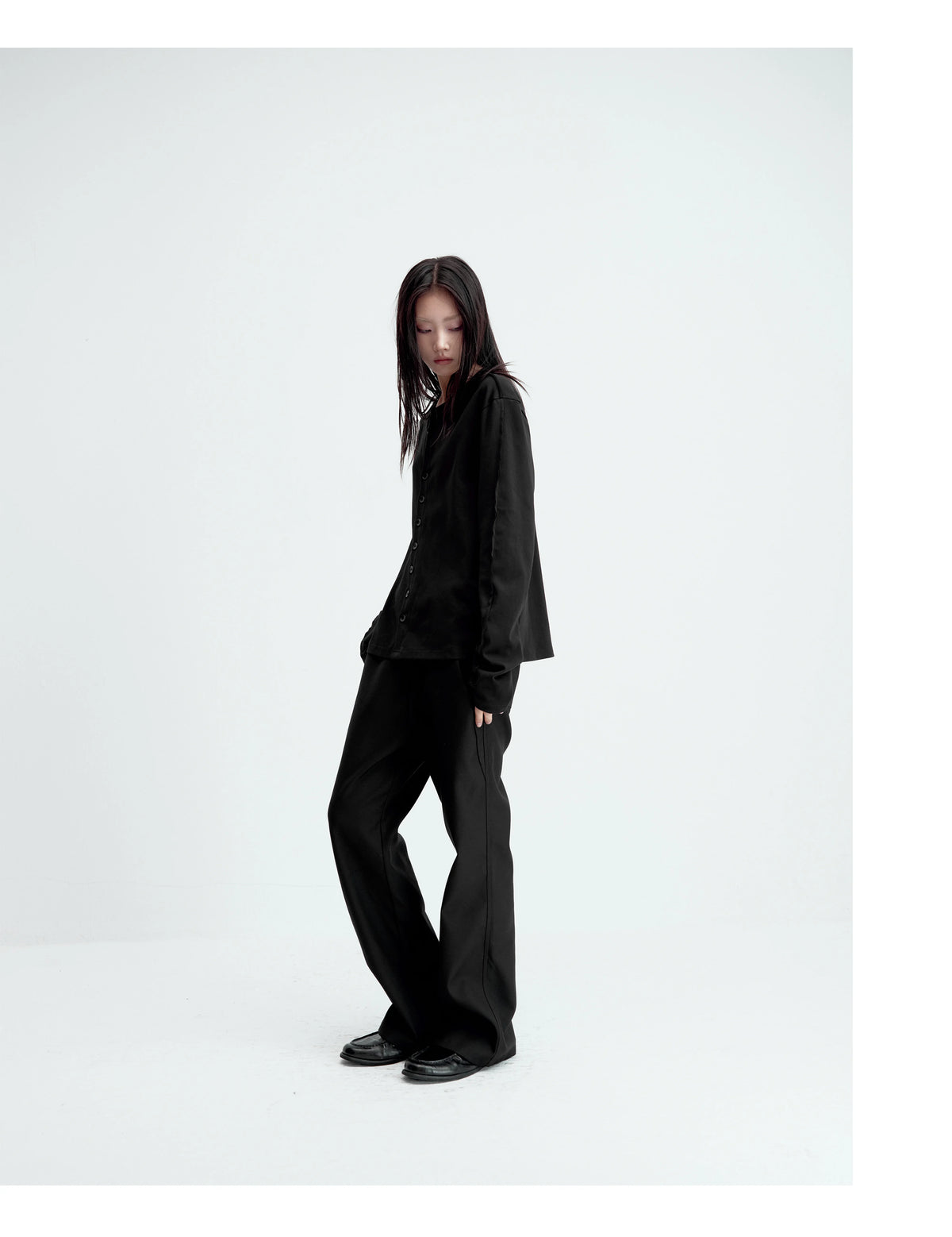 SATIN-TRIM LAYERED CARDIGAN