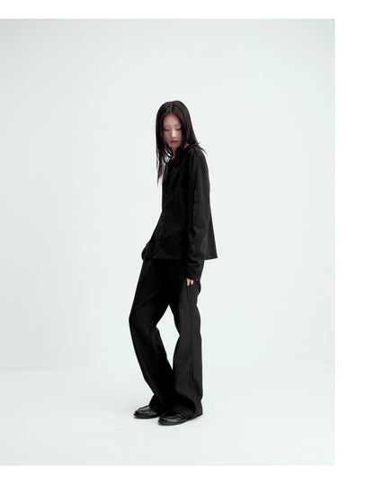 SATIN-TRIM LAYERED CARDIGAN