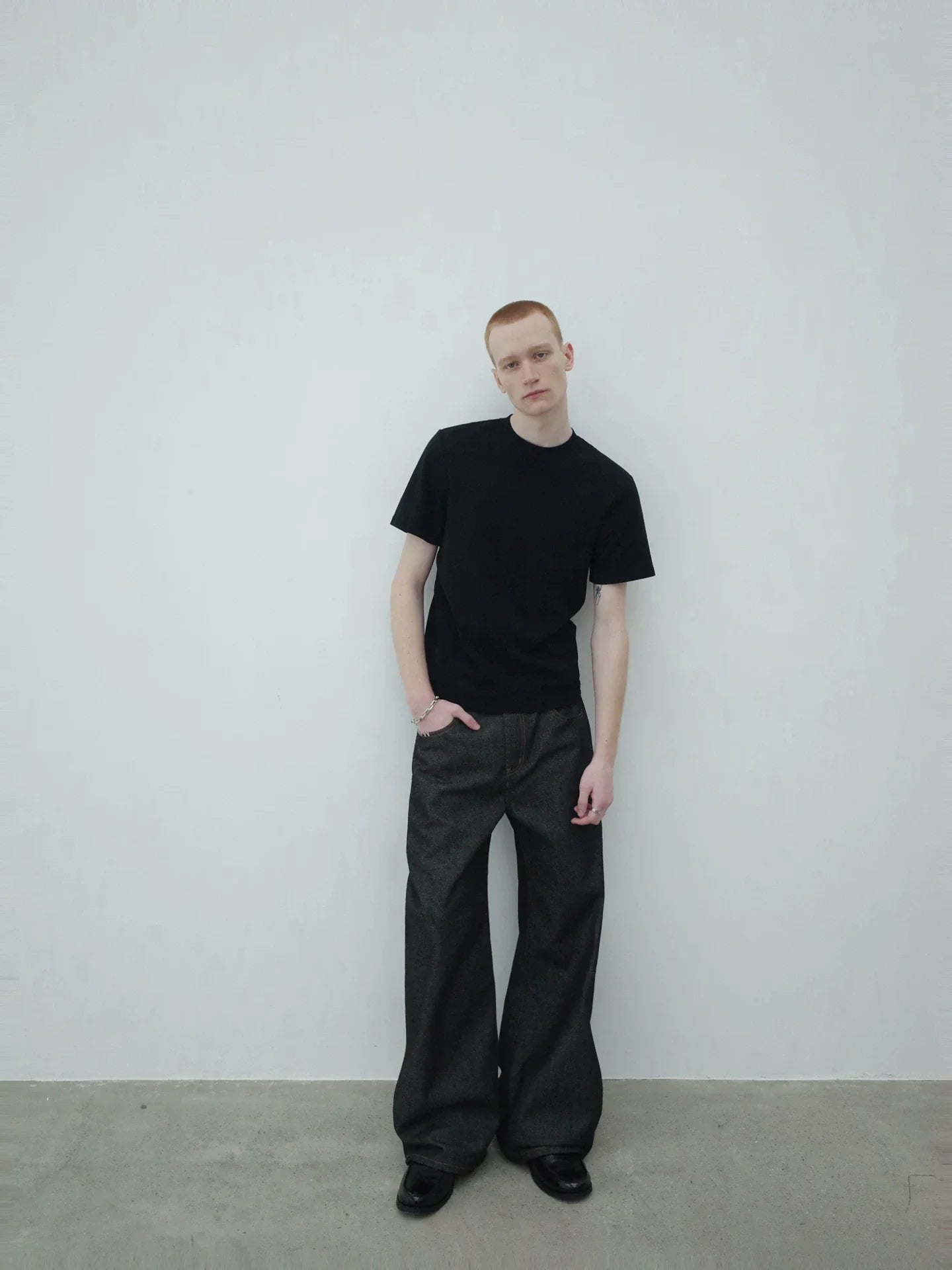 HAND-STITCHED DENIM PANTS