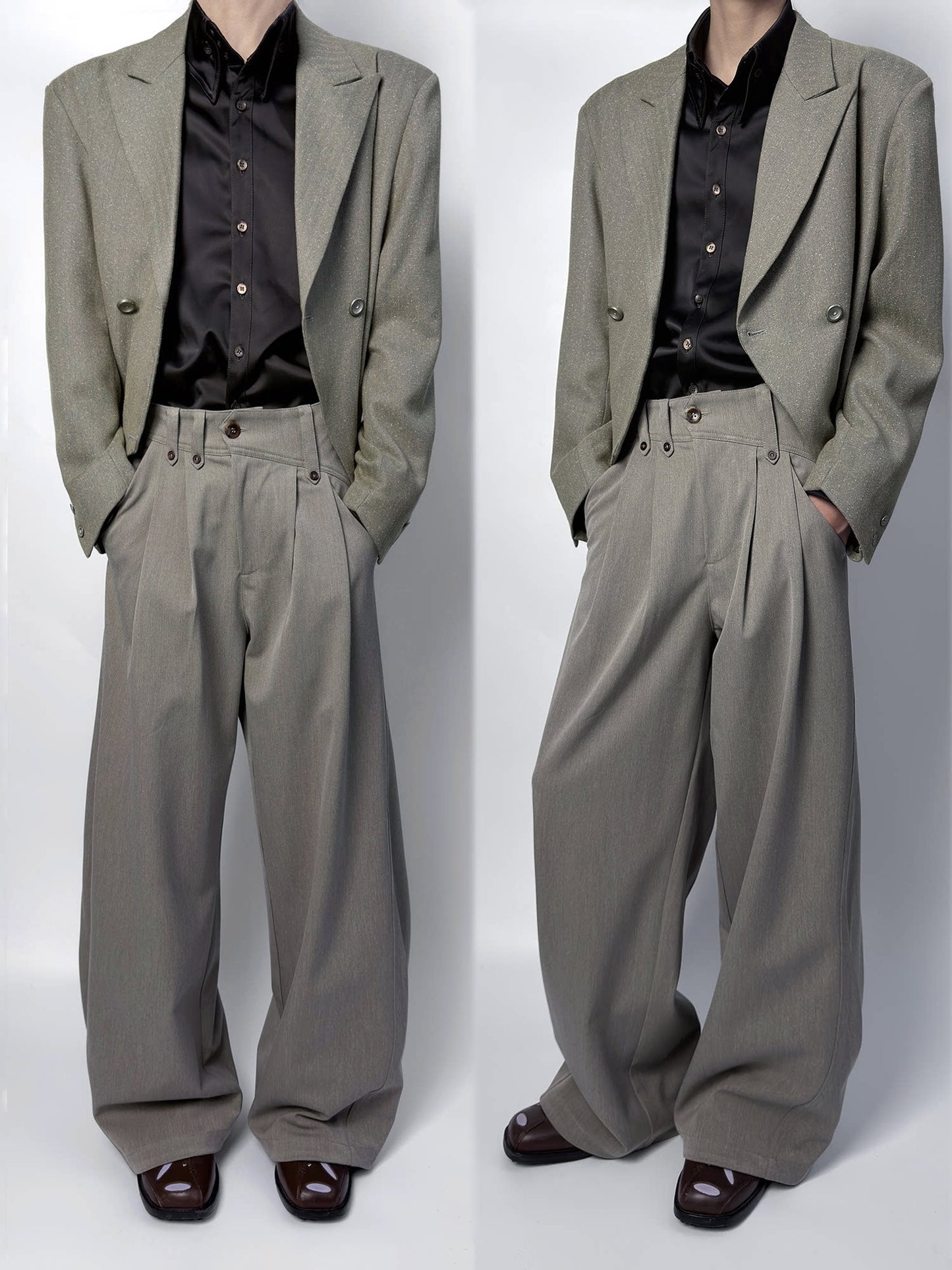HIGH COLOR FASTNESS PLEATED TROUSERS