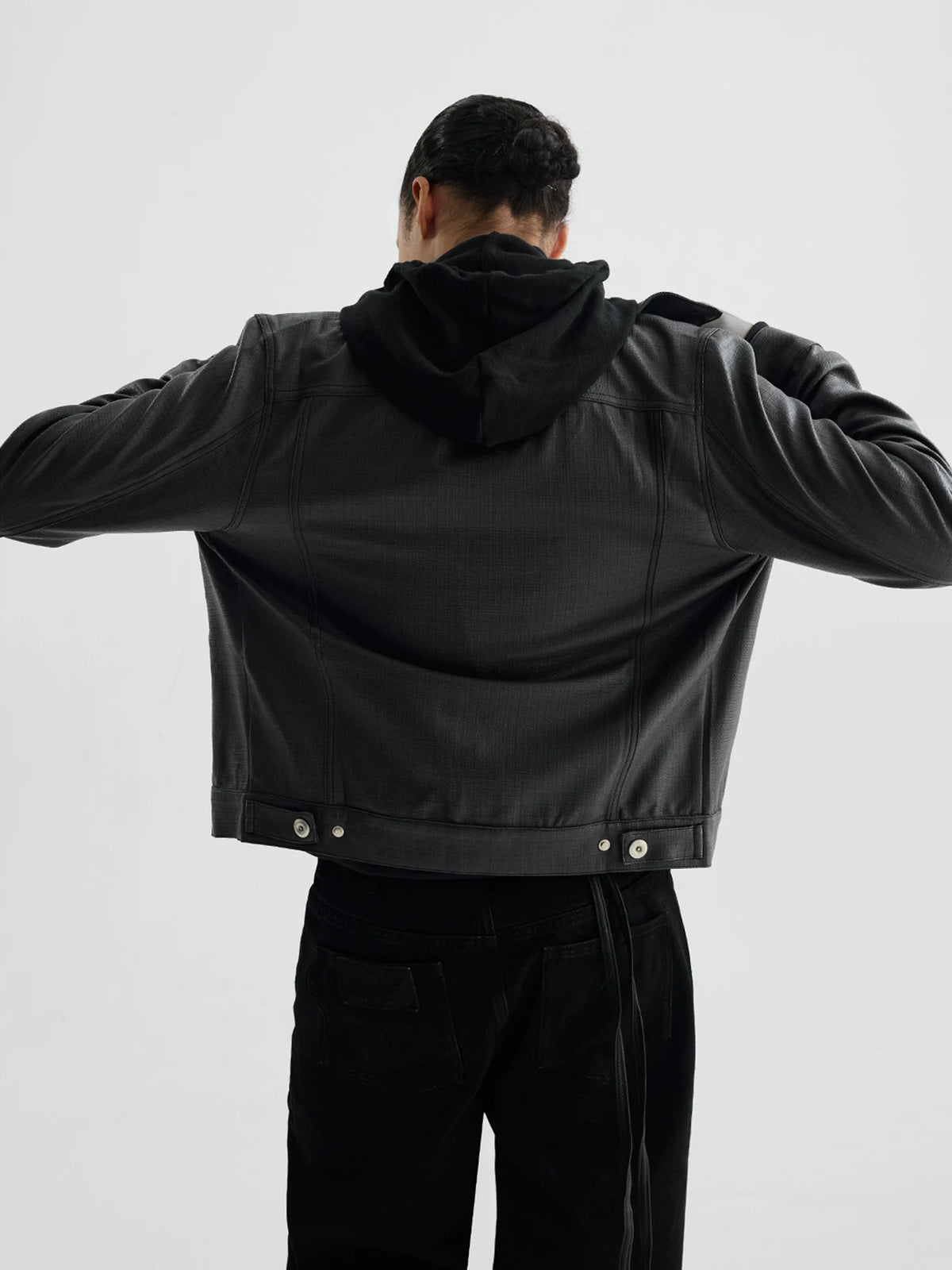 COATED TYPE THREE BIKER JACKET ブラック