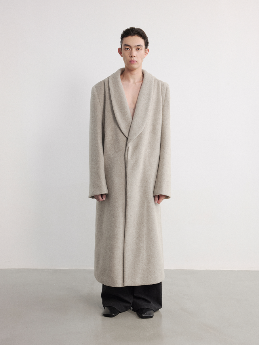 GREEN WOOL COLLAR COAT