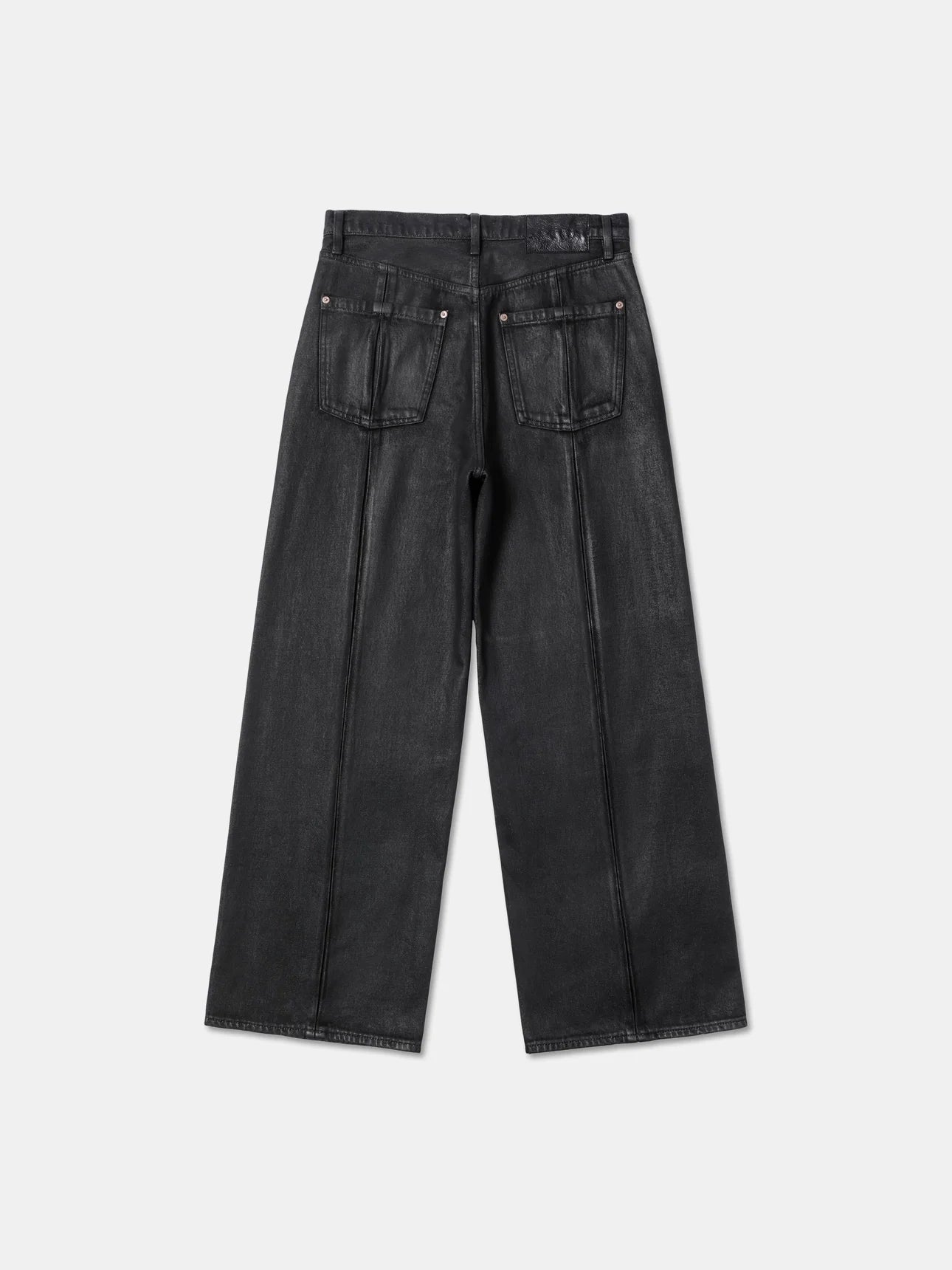 CROPPED A-LINE WAXED JEANS