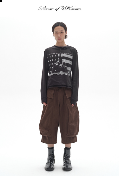 3D POCKETED CROP SHORTS